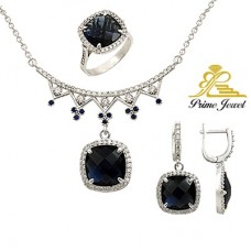 Gümüş zirkon taşlı set